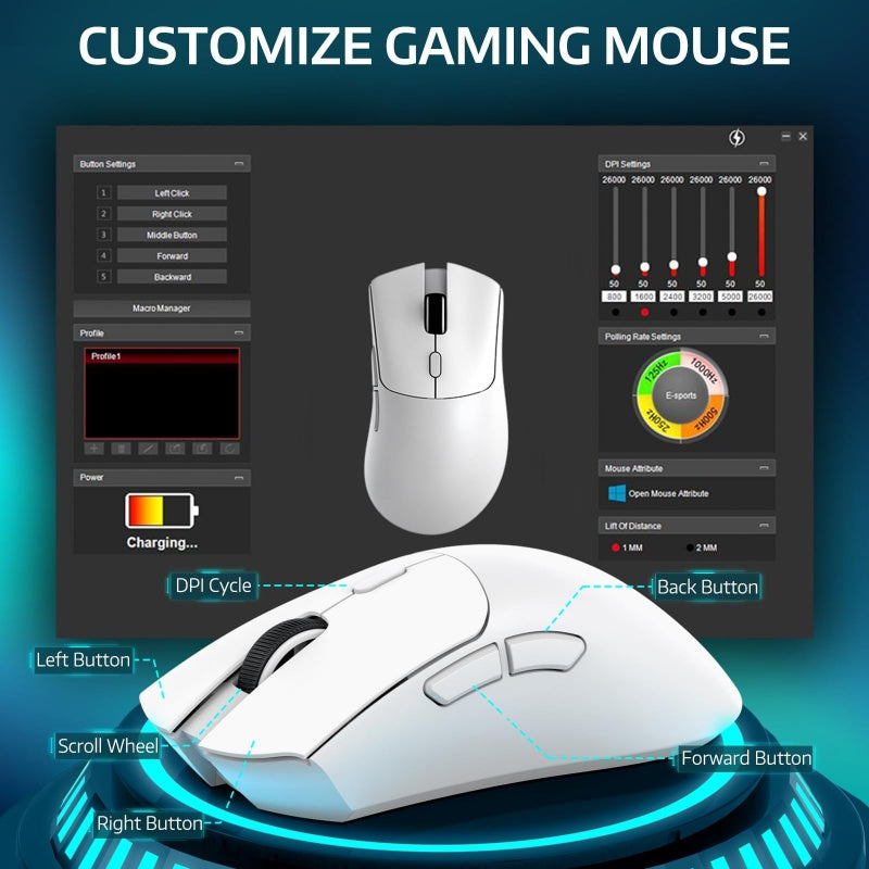 Attack Shark R1 Bezprzewodowa Mysz Gamingowa